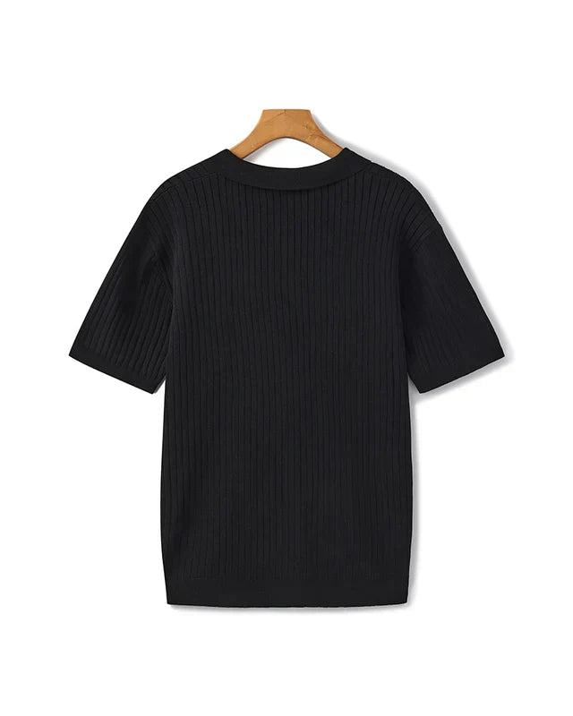 Premium Geripptes Polo – Texturierte Eleganz