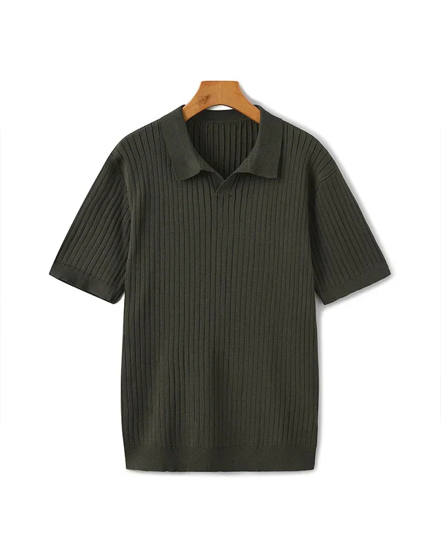 Premium Geripptes Polo – Texturierte Eleganz