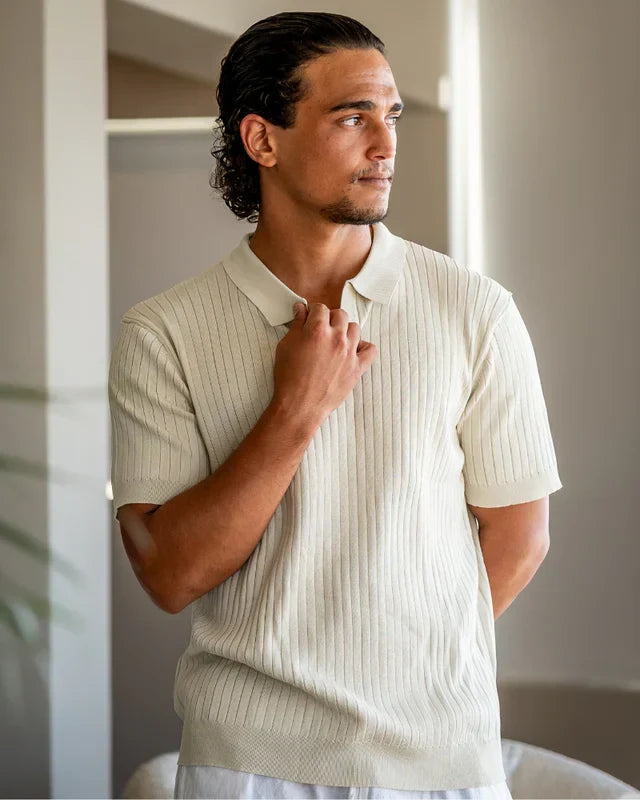 Premium Geripptes Polo – Texturierte Eleganz