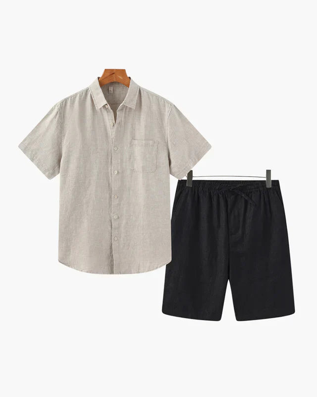 Old Money Leinen-Shorts Set – Sommerliche Eleganz