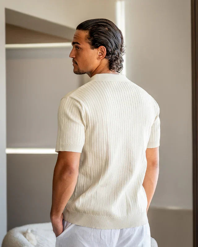 Premium Geripptes Polo – Texturierte Eleganz