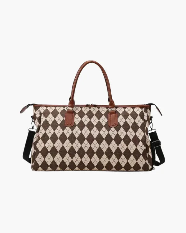 Hahnentritt Weekender Tasche – Old-Money Reise-Stil
